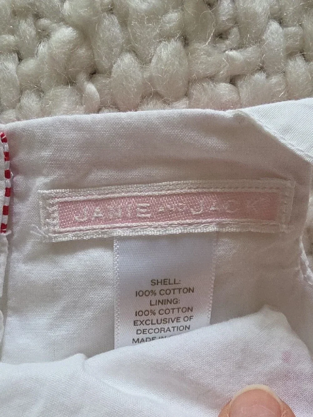 Janie and Jack White Sundress with Red and Navy Stripes - 3-6 months